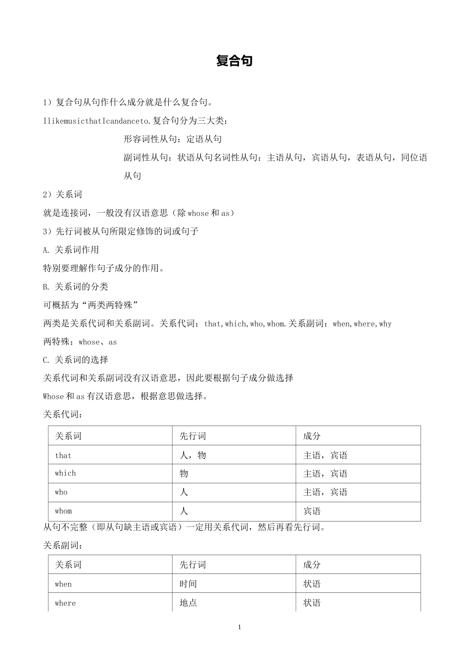 高三英语语法填空训练试题之复合句_第1页