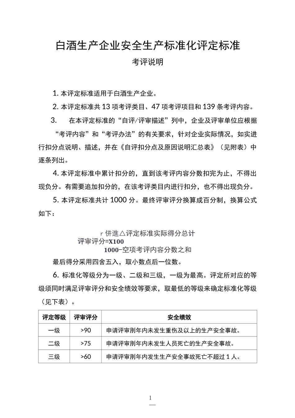 白酒生产企业安全生产标准化评定标准_第1页