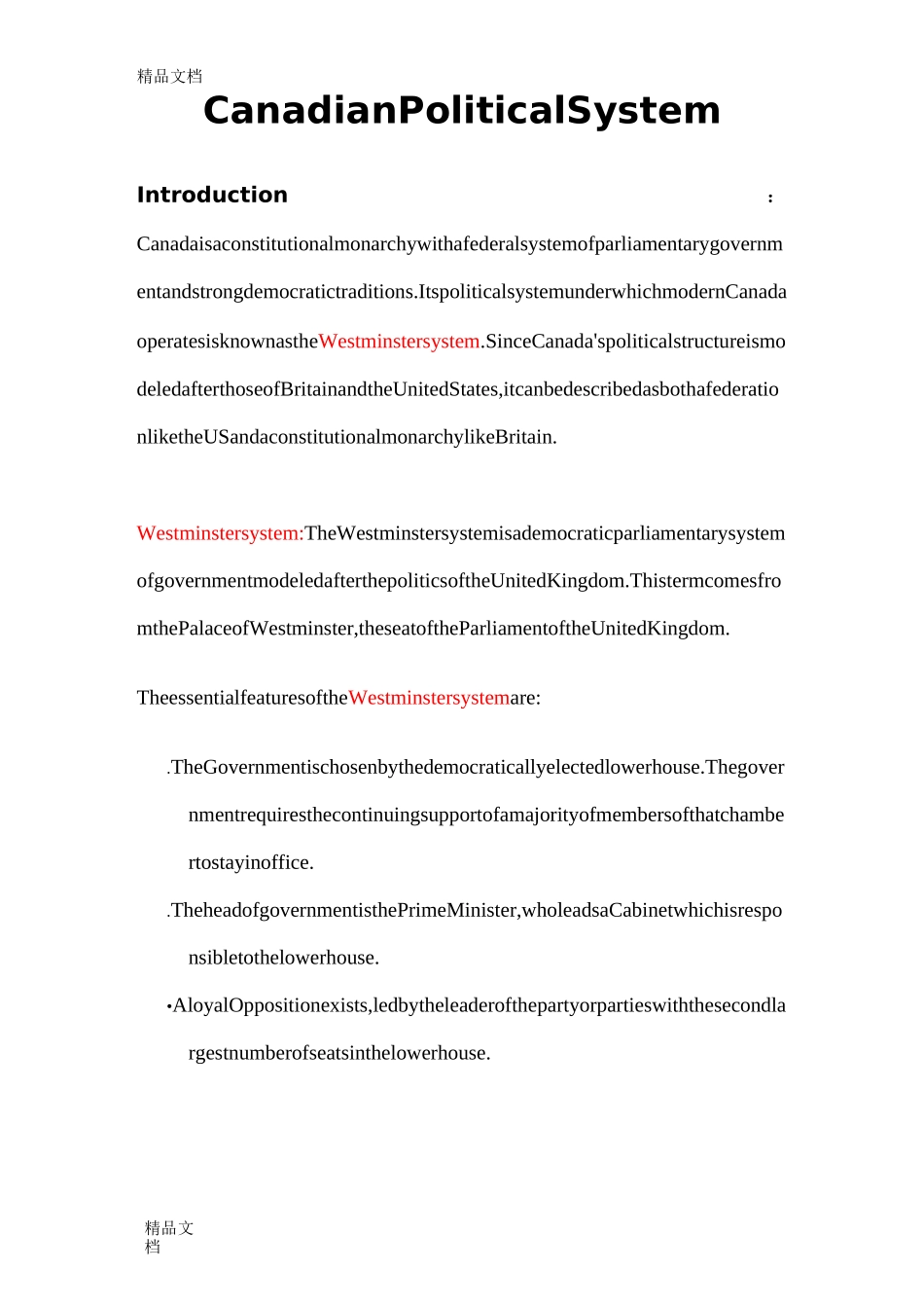 加拿大政治体制概况._第1页
