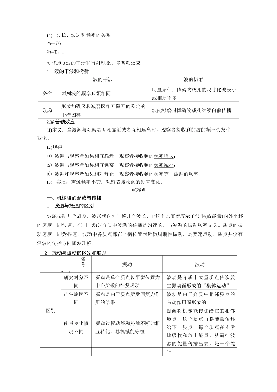 高中物理一轮复习教案：14.2 机械波_第3页