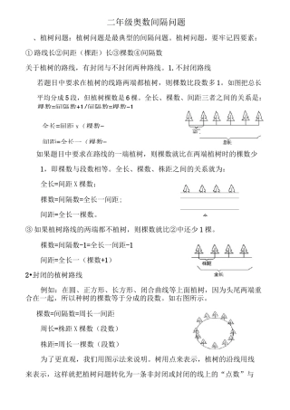 二年级奥数--间隔问题练习