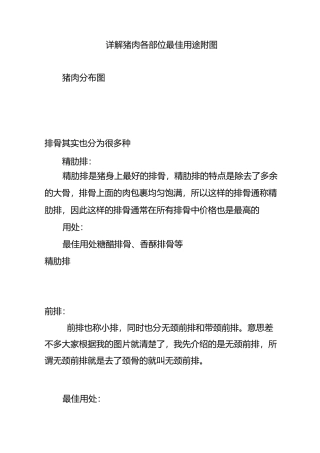 详解猪肉各部位最佳用途[附图]