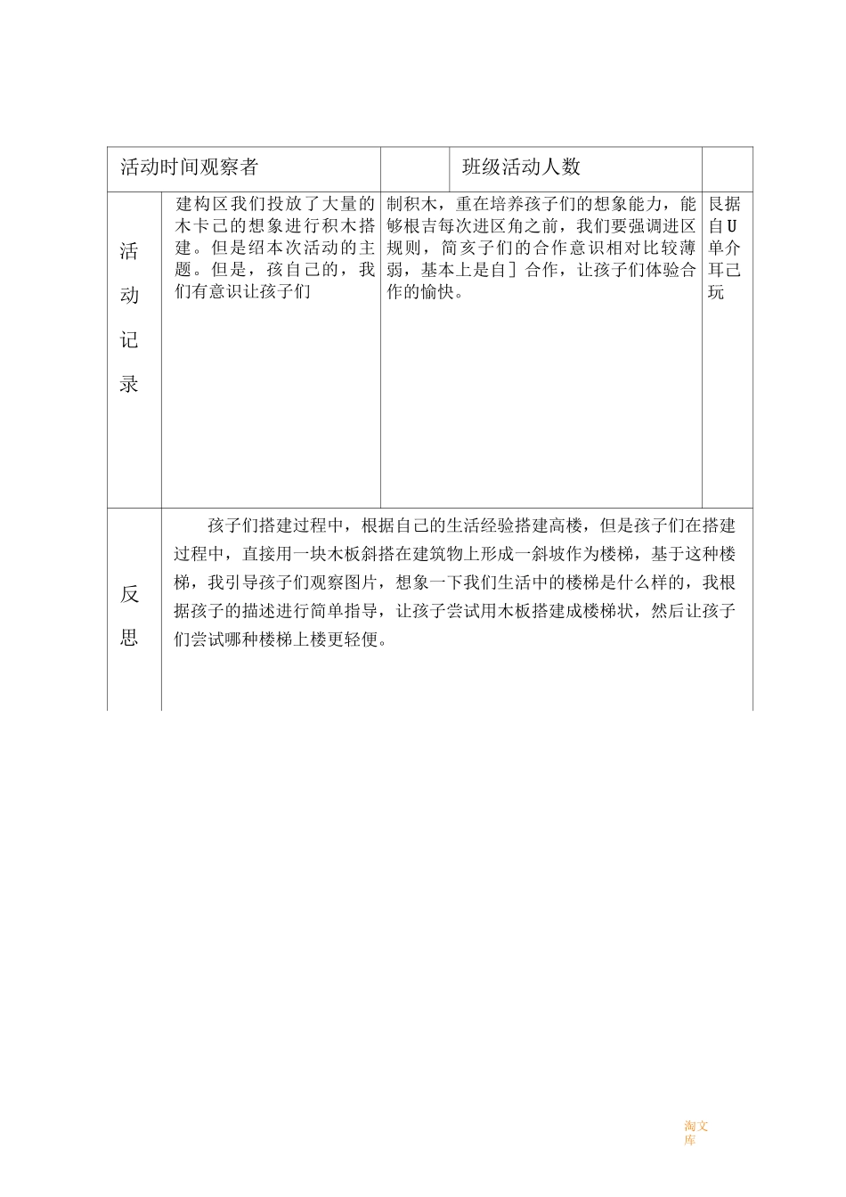 建构区活动观察记录表_第1页