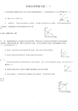 欧姆定律图像专题