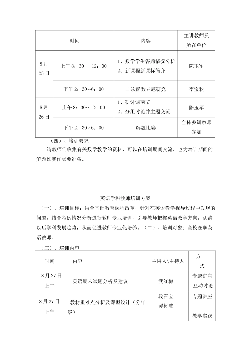 学科教师培训方案_第2页