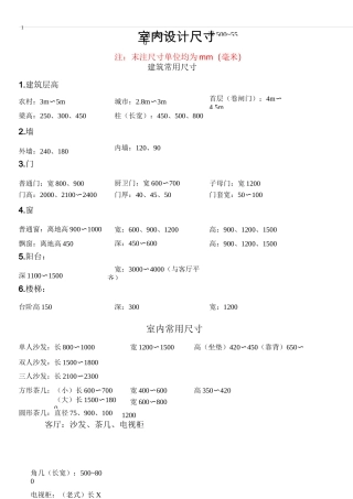 (家具行业)室内设计常用尺寸家具设计的基本尺寸