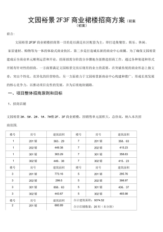 (完整)商业裙楼招商方案