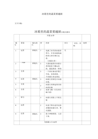 文字分镜头脚本