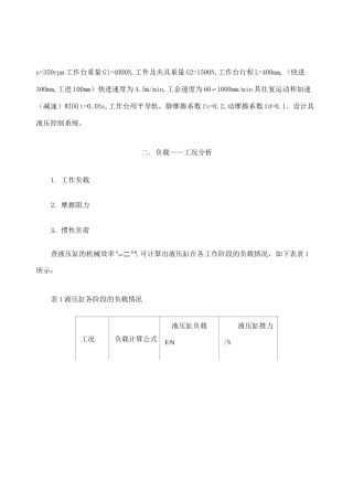 专用铣床液压系统设计