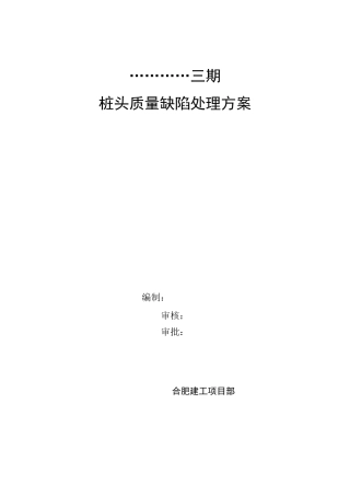 桩头质量缺陷处理方案