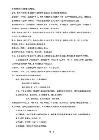 金属塑性成形原理知识点