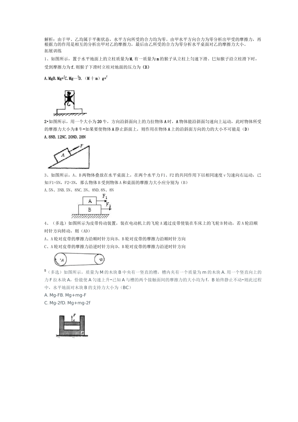 专题一  摩擦力与平衡_第2页