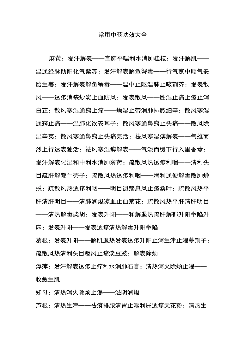 常用中药功效大全_第1页