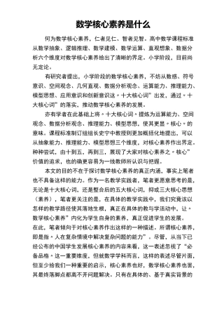 小学生数学核心素养是什么