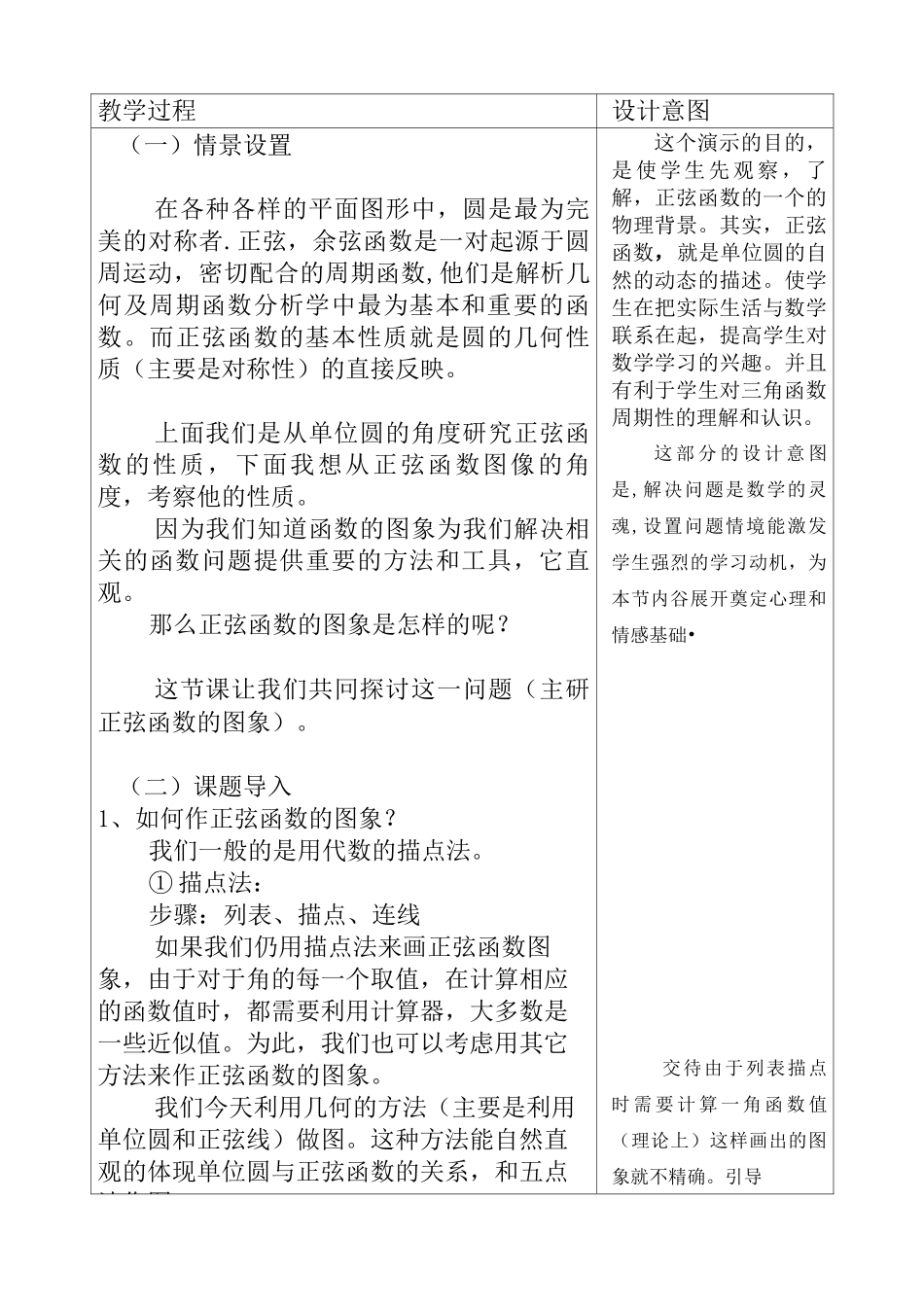 正弦函数图象教学设计_第3页