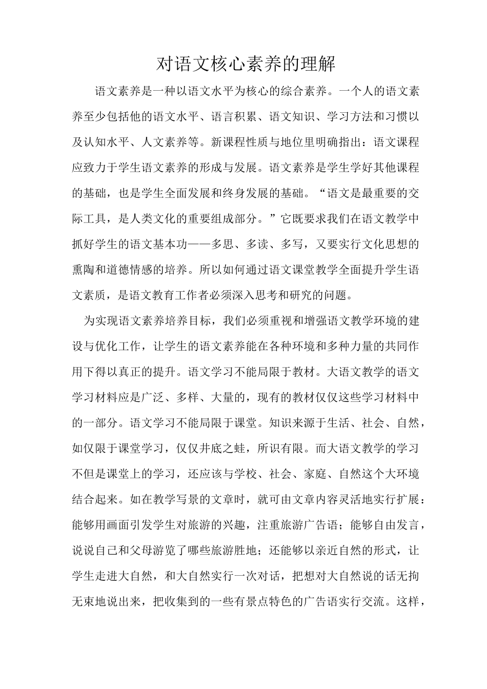 对语文核心素养的认识_第1页