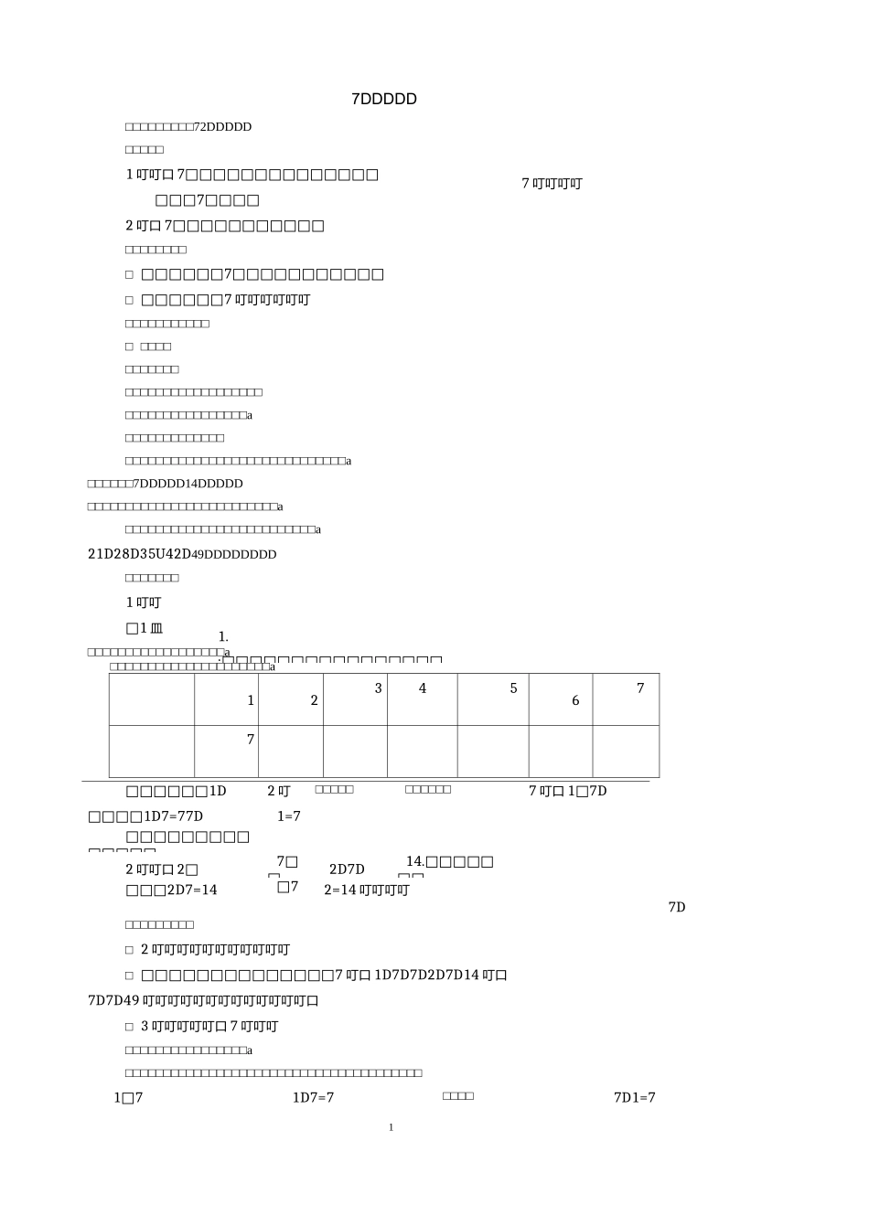 7的乘法口诀_第1页