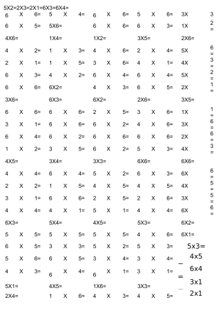 乘法口诀口算题