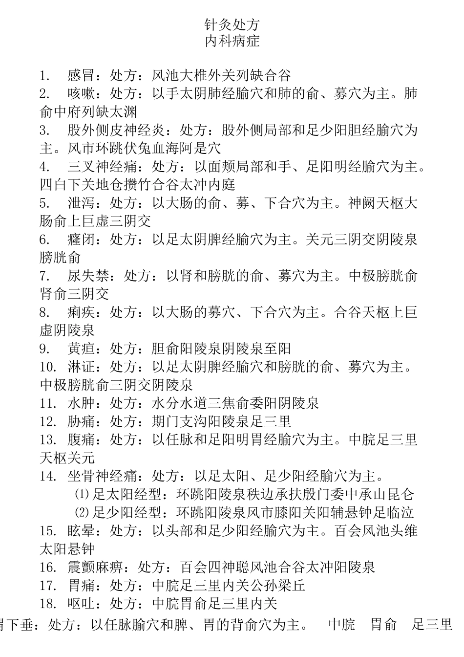 针灸处方集锦_第1页