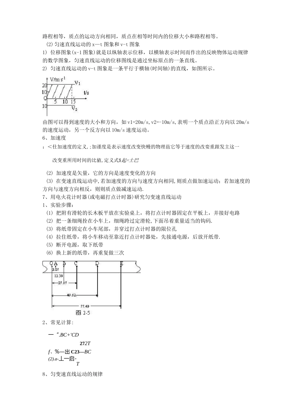 高一必修一物理知识点复习提纲_第2页