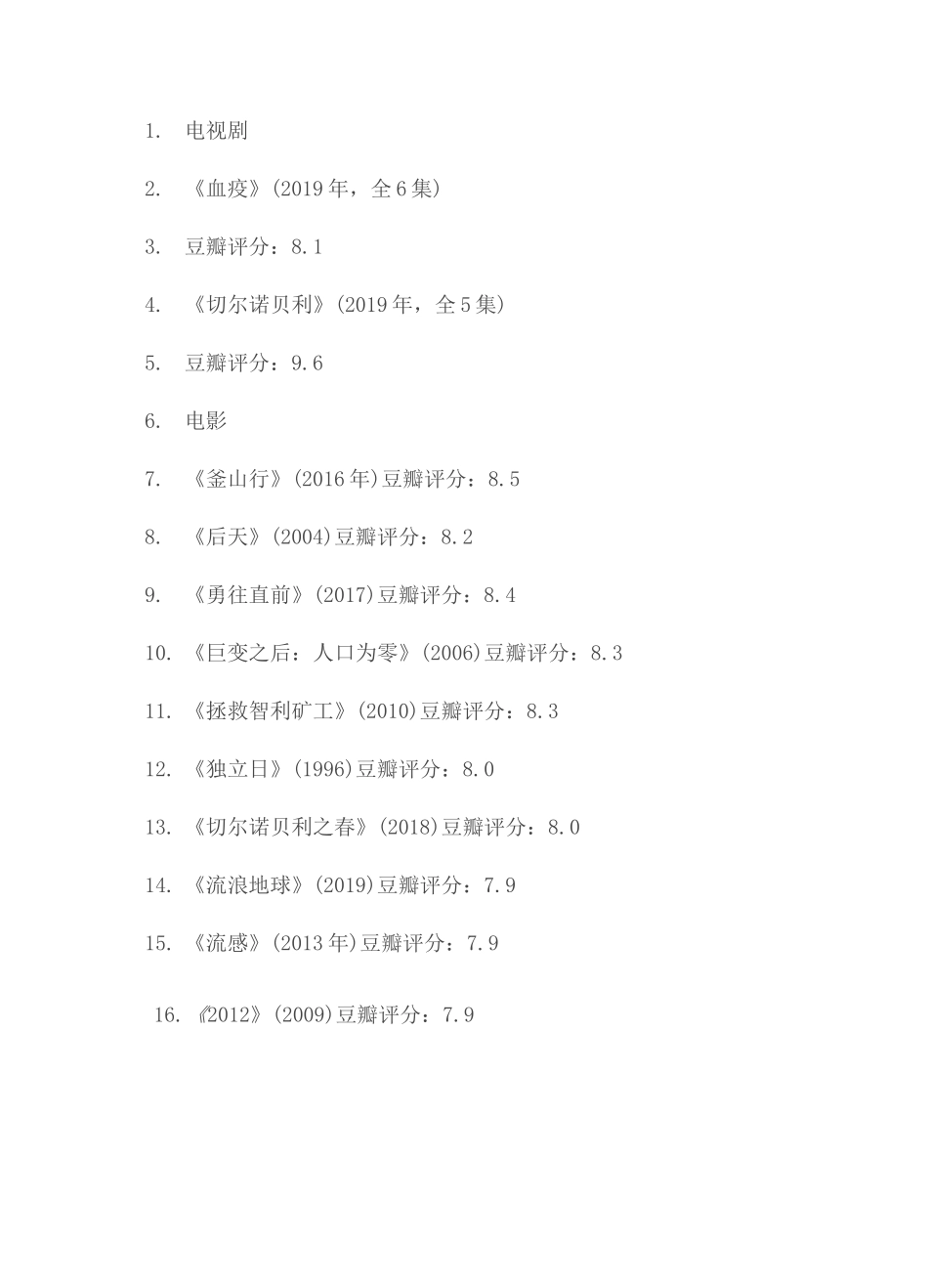 盘点疫情灾难电影_第1页