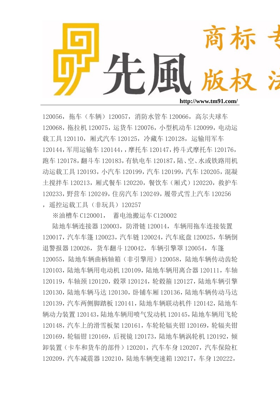 商标注册分类的十二类细节选项说明_第2页