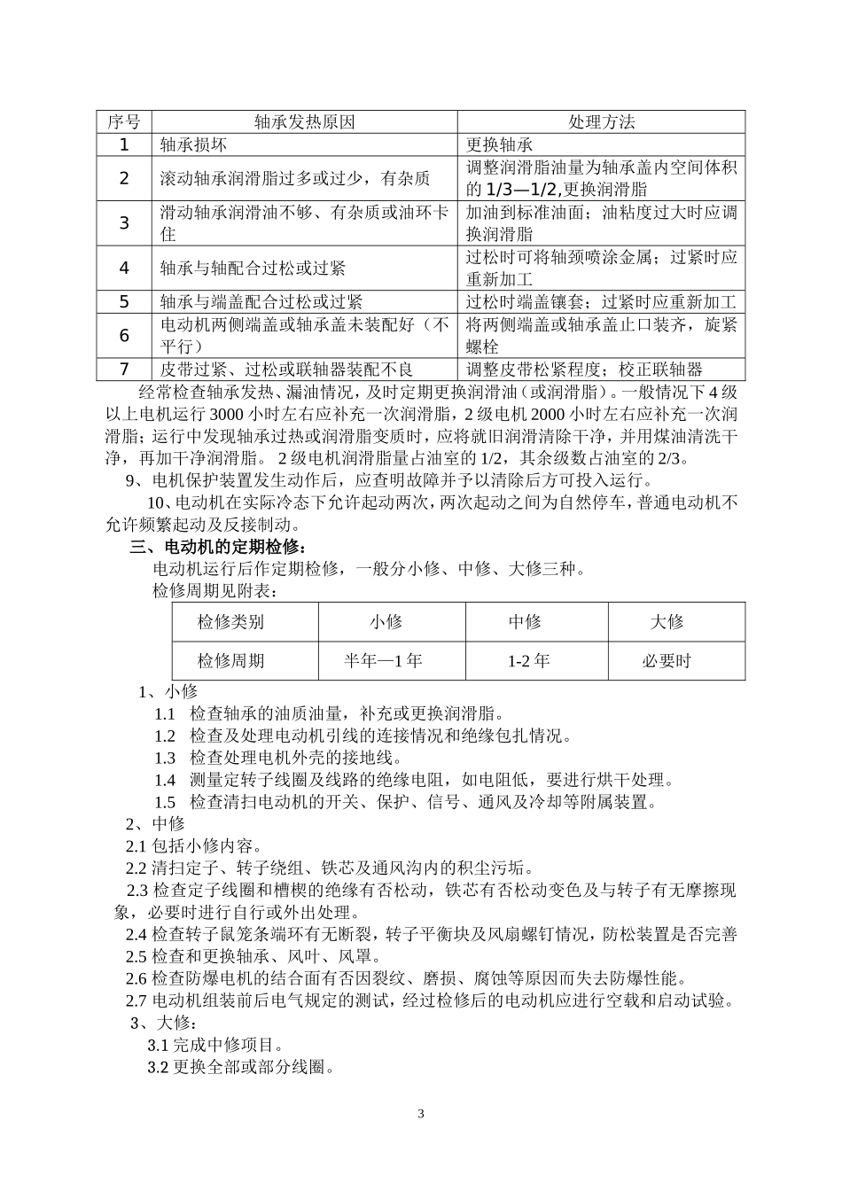 三相异步电机维护检修保养规程_第3页