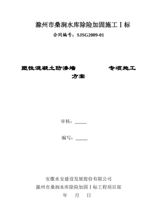 混凝土防渗墙专项施工方案1