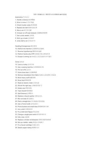 男人必须掌握的技能