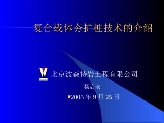复合载体夯扩桩技术介绍