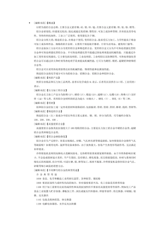 铝合金牌号及性能