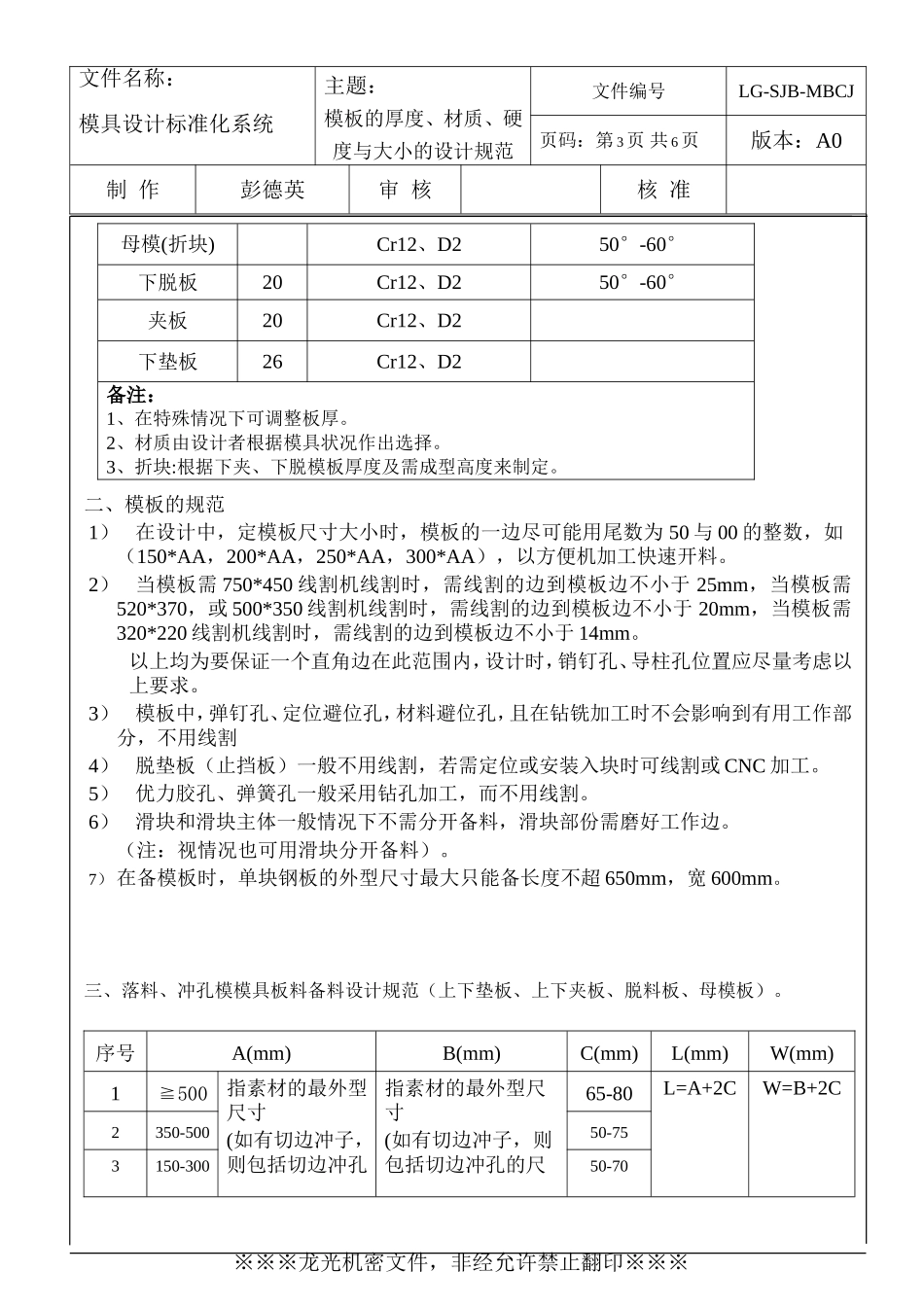 模板的厚度、材质、硬度与大小的设计规范_第3页