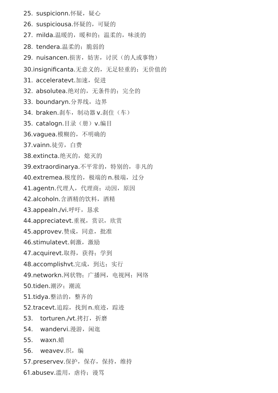 英语四级考试高频词汇_第2页