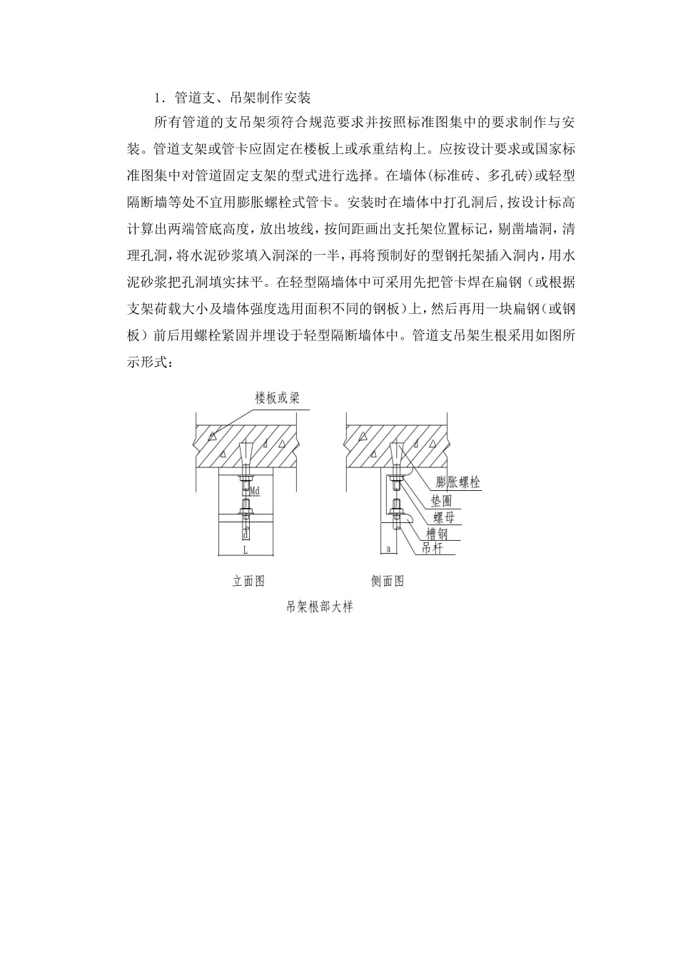 管道吊支架的安装技术_第1页