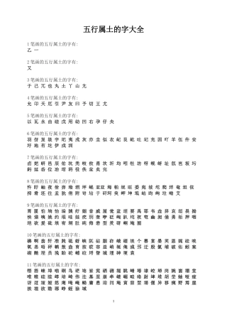 五行属土的字大全及含释义