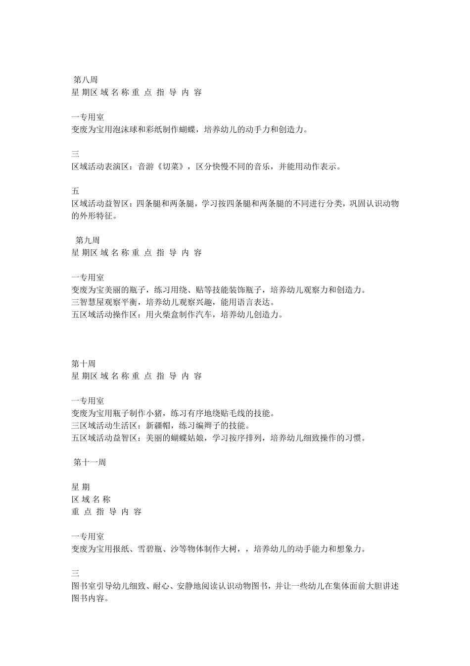 小一班下学期区域活动计划_第3页