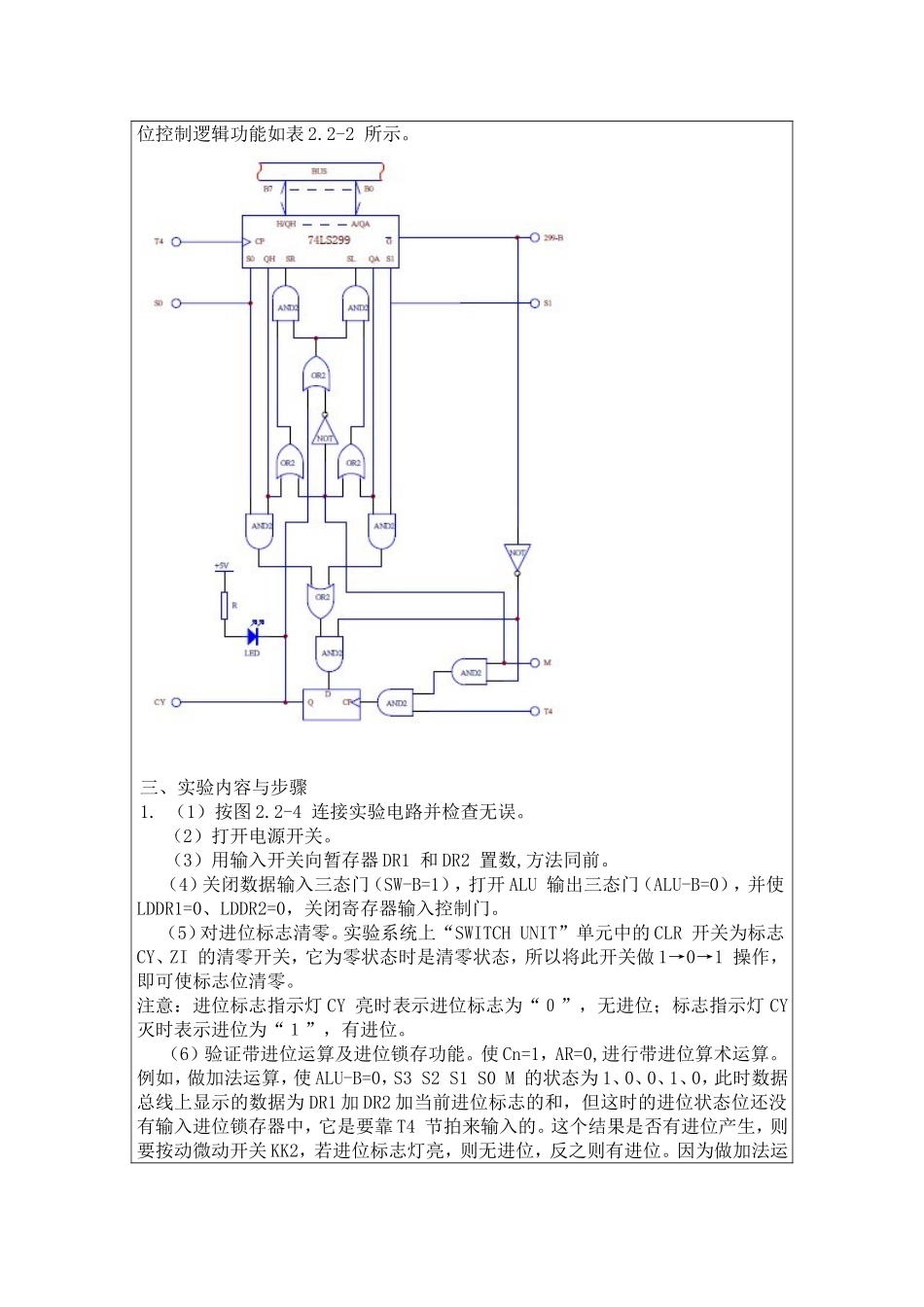 实验四进位控制与移位运算实验_第3页