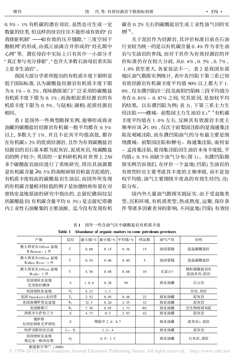 有效烃源岩下限指标初探_第2页