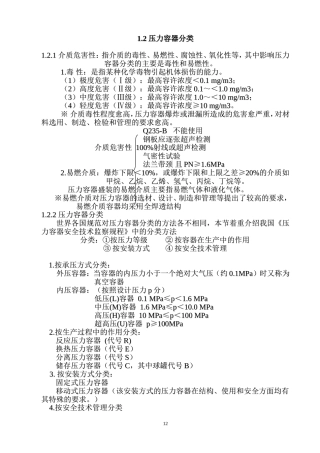 压力容器分类标准