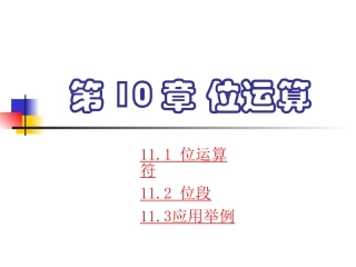 第11章 位运算