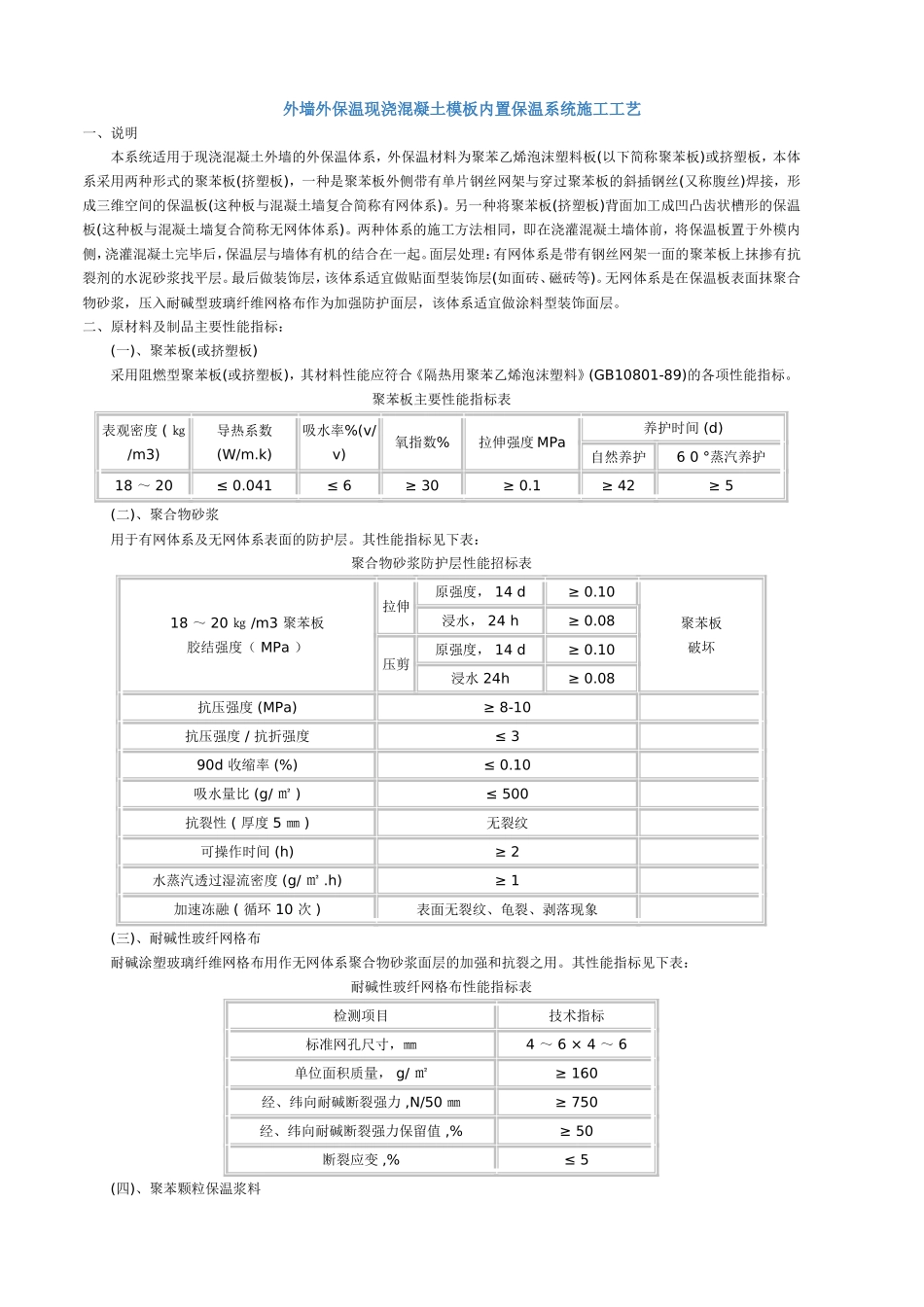 外墙外保温现浇混凝土模板内置保温系统施工工艺_第1页