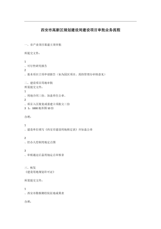 西安高新规划局报建手续一览