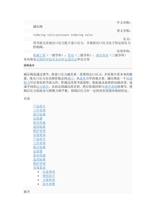 减压阀Microsoft Word 文档