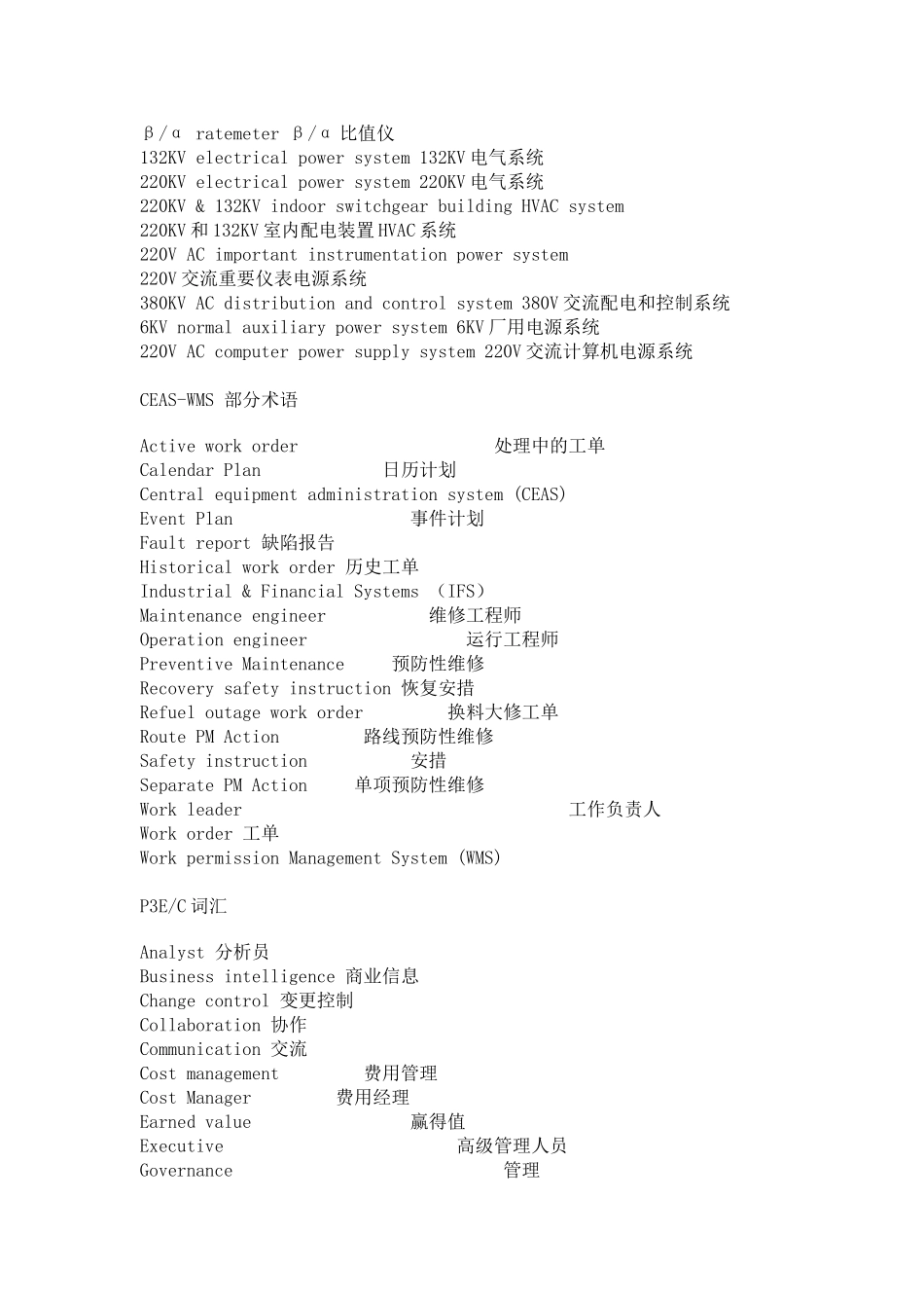 核电常用词汇_第1页