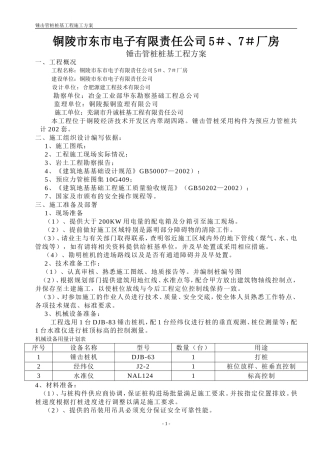 鸠兹家苑(锤击)施工方案