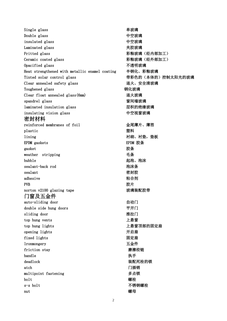 建筑幕墙英语_第2页