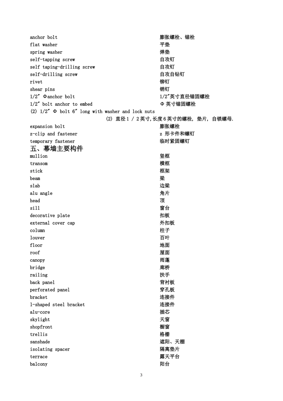 建筑幕墙英语_第3页