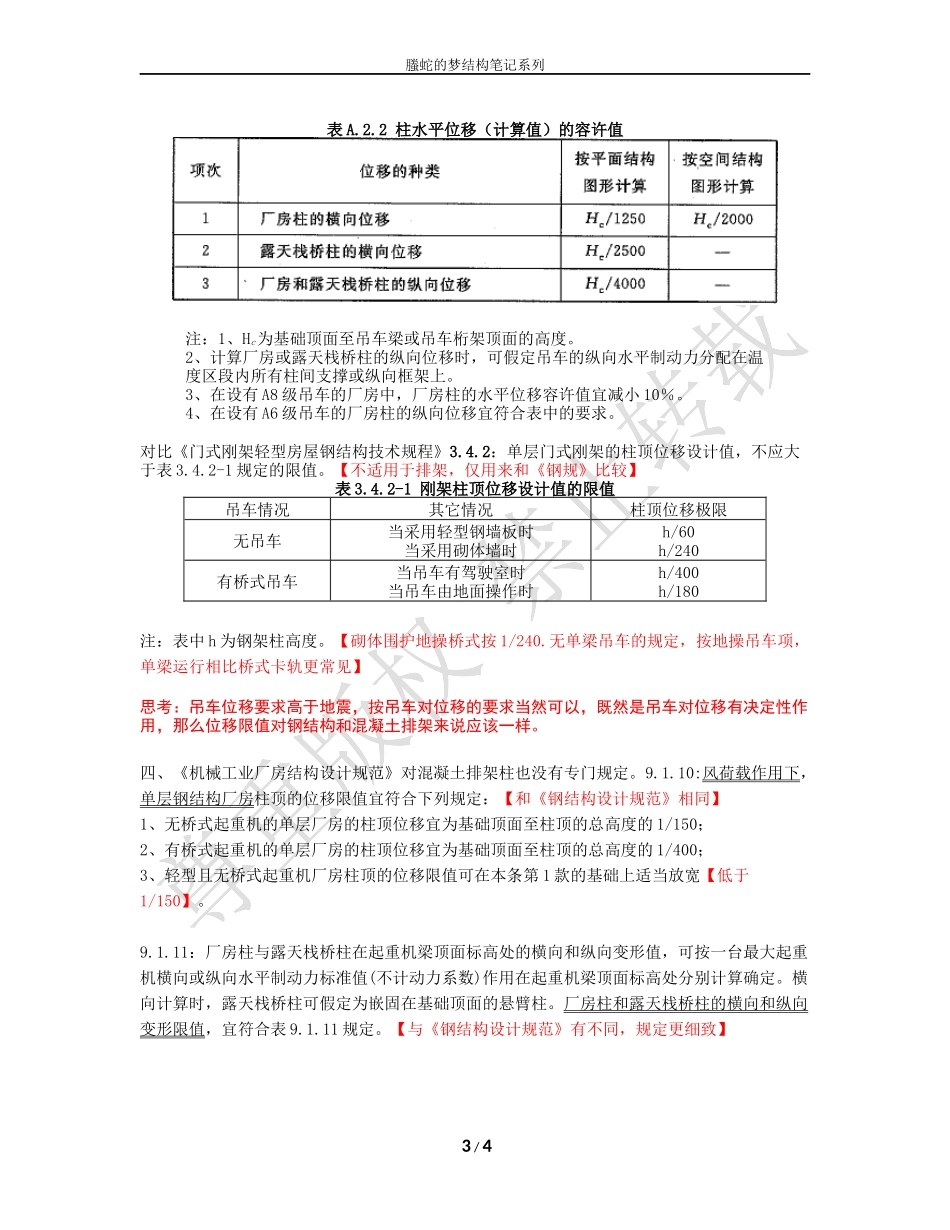 山东科鼎LED钢结构工程有限公司之混凝土排架柱柱头位移限值探讨_第3页