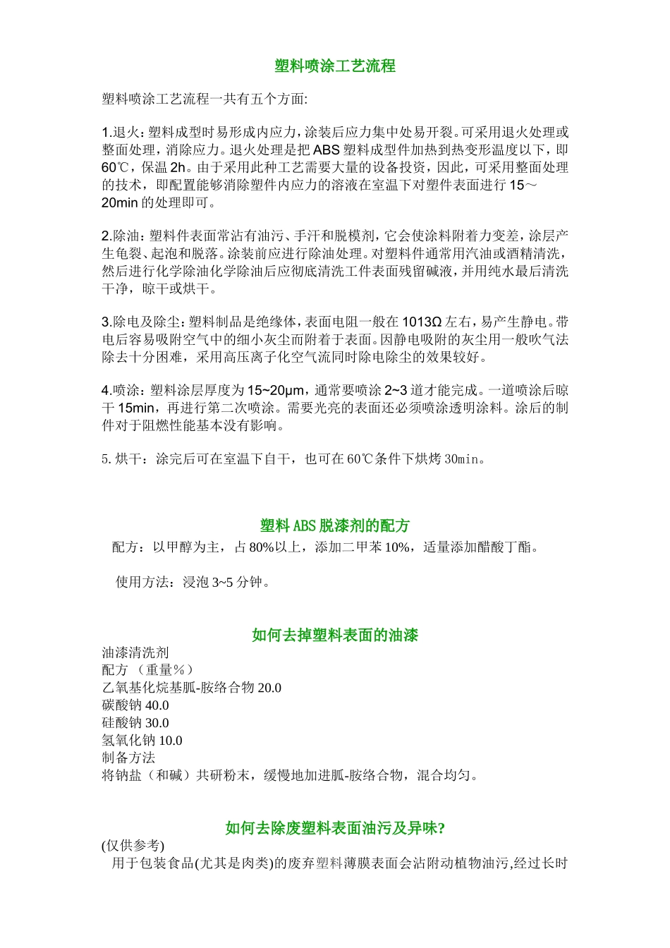 塑料喷涂工艺流程_第1页