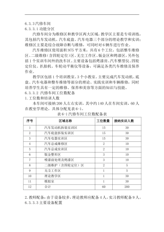 汽修车间工位数配备